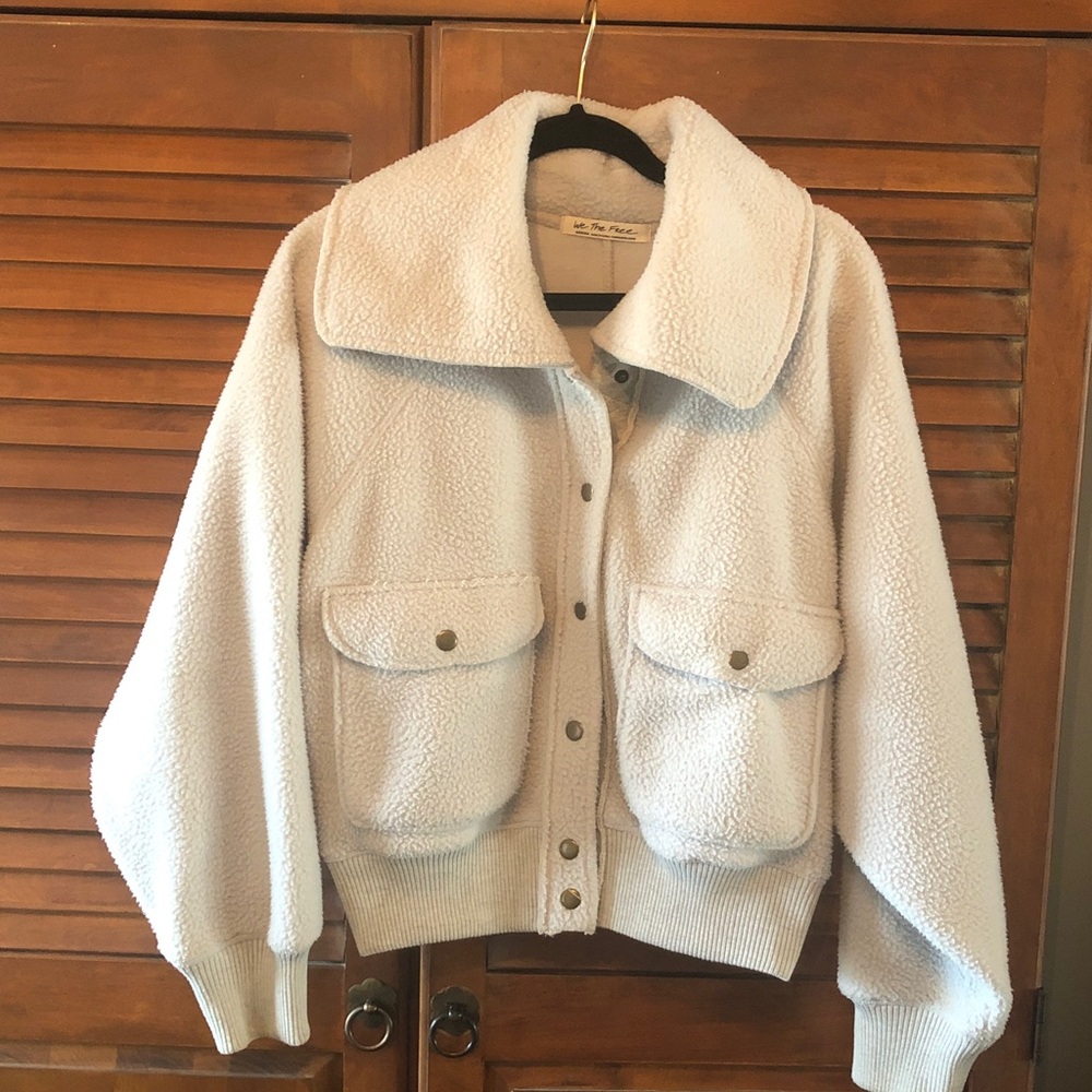 Free People fleece bomber jacket